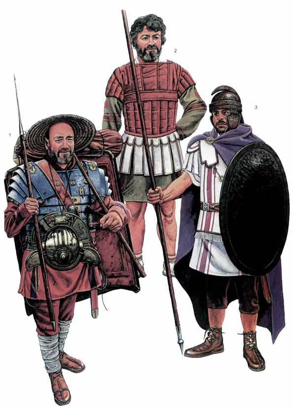 Римский легионер в доспехах с оружием
