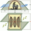Универсальная трехместная туристическая палатка с двумя входами и двумя тамбурами Alexika Rondo 3 Plus зеленый