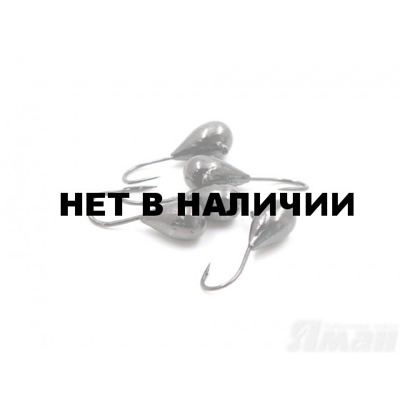 Мормышка вольфрам Яман Капля с ушками, р.5, 1,90 г, цвет черн.никель (5 шт.) Я-МР319