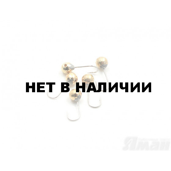 Мормышка вольфрам Яман Шар с отв, р.4, 0,60 г, цвет золото (5 шт.) Я-МР670