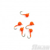 Мормышка вольфрам Яман Шар с ушками, р.3, 0,30 г, цвет оранж. (5 шт.) Я-МР1478