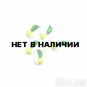 Мормышка безнасадочная Яман Банан зеленый, d-4,5 мм, 1,3 г, шарик желтый неон (5 шт.) Я-МР1858