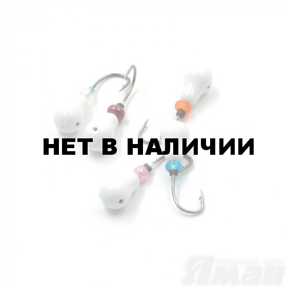 Мормышка литая Яман Груша, 0,5 г, Kumho №26, цвет бел. с/накопит. (5 шт.) Я-МР1245БС