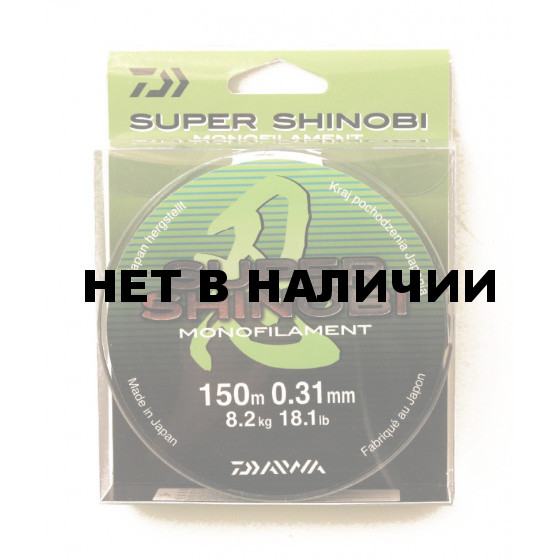 Леска Daiwa Super Shinobi 150м 0,31мм (8,2кг) светло-зеленая