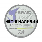 Леска плетеная Daiwa J-Braid X4 135м 0,21мм (12,4кг) желтая