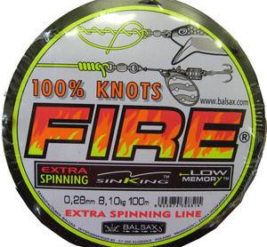 Extra spin. Леска Balsax Fire 100м. Леска Balsax Fire Extra Spinning line 100m. Леска Fire 100 Knots. Монофильная леска Фаир 025.