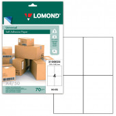 Этикетка самоклеящаяся Lomond 105х148,5 мм 50 листов по 4 шт белая 2100025