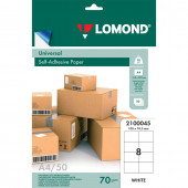 Этикетка самоклеящаяся Lomond 105х74,3 мм 50 листов по 8 шт белая 2100045