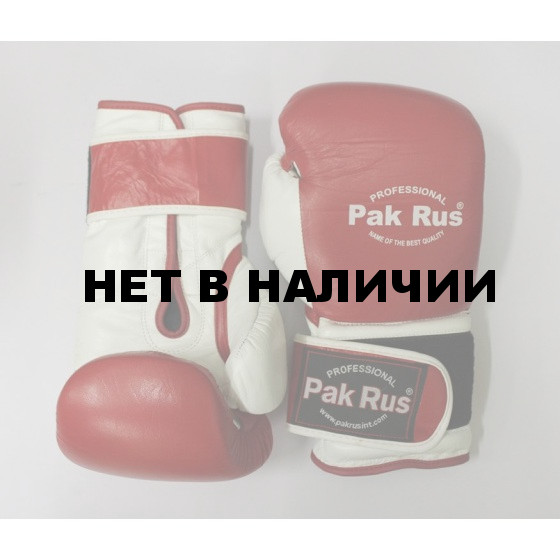 Перчатки боксерские Pak Rus ,кожа, 12 OZ красные (PR-12492) 