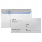 Конверты почтовые E65 отрывная полоса, Куда-Кому, внутренняя запечатка, 1000 шт