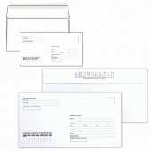 Конверты почтовые С4 отрывная полоса, Куда-Кому, внутренняя запечатка, 250 шт