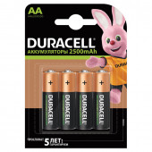 Батарейки аккумуляторные Duracell HR06 (АА) Ni-Mh 2500 mAh 4 шт 81472345 (453567)