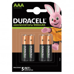 Батарейки аккумуляторные Duracell HR03 (AAA) Ni-Mh 900 mAh 4 шт 81546826 (453568)