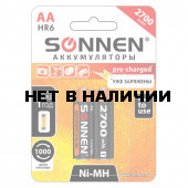 Батарейки аккумуляторные Sonnen HR06 (АА) Ni-Mh 2700 mAh 2 шт (454235)