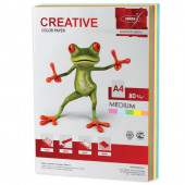 Бумага цветная Creative Color А4, 80 г/м2, 250 листов, 5 цветов, БОpr-250r