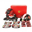 Роликовые коньки раздвижные Ferrari набор с защитой и шлемом FK11-1 (красный/черный)