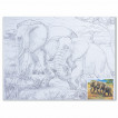 Холст грунтованный на картоне с контуром Brauberg Art Classic Слоны 30х40 см, хлопок 190631