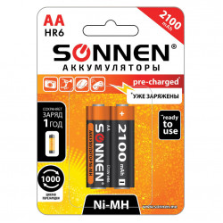 Батарейки аккумуляторные Sonnen HR06 (АА) Ni-Mh 2100 mAh 2 шт (454234)