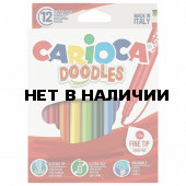 Фломастеры суперсмываемые Carioca Doodles 12 цветов 42314