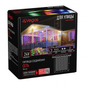 Уличная светодиодная гирлянда (мультиколор) Vegas Сеть 144 LED, 1,2х1,5 м, 24V 55109