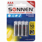 Батарейки алкалиновые Sonnen Alkaline LR03 (AAA) 4 шт 451088