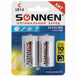 Батарейки алкалиновые Sonnen Alkaline LR14 (C) 2 шт 451090