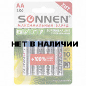 Батарейки алкалиновые Sonnen Super Alkaline LR6 (АА) 4 шт 451094