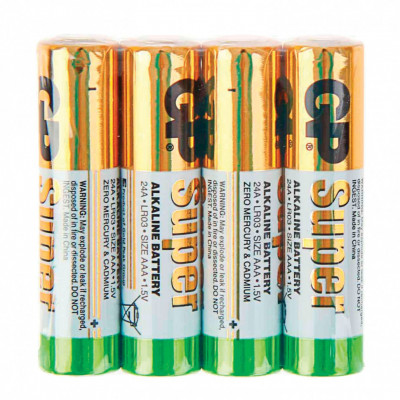 Батарейки алкалиновые GP Super LR03 (AAA) 4 шт 24ARS-2SB4