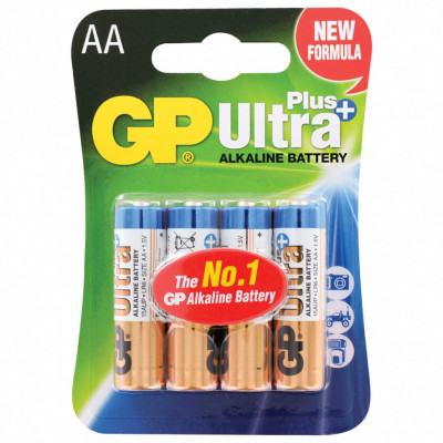 Батарейки алкалиновые GP Ultra Plus LR06 (AA) 4 шт 15AUP-2CR4