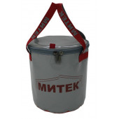 Ведро складное Митек с крышкой диаметр 40см H40см серое