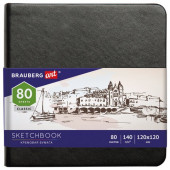 Скетчбук 120х120 мм Brauberg Art Classic 80 листов, 140 г/м2, слоновая кость 113191
