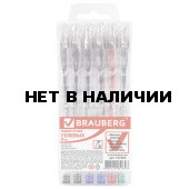 Ручки гелевые Brauberg Jet линия 0,35 мм 4 цвета 6 шт 141024