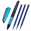 Ручка стираемая гелевая Brauberg Reapeat линия 0,5 мм синяя + 3 сменных стержня 143663