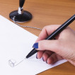 Ручка шариковая настольная на цепочке Brauberg Стенд-Пен Блэк1 линия 0,5 мм синяя 140889
