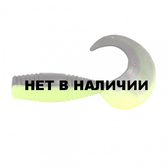 Твистер Yaman PRO Spry Tail, р.1,5 inch, цв. 32 - Black Red Flake/Chartreuse, 10 шт YP-ST15-32