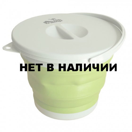 Ведро складное Tramp силиконовое 5л с крышкой оливковый TRC-127