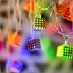 Электрогирлянда Vegas Нить Металлические кубики 10 разноцветных LED ламп, 2 м 55172