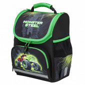 Ранец Пифагор Basic, Monster steel, 35х28х18 см, 270686
