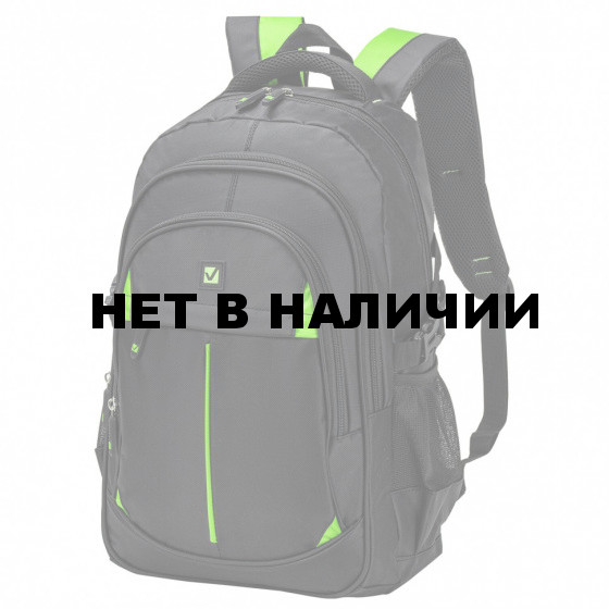 Рюкзак Brauberg Titanium черный, салатовые вставки, 45х28х18см, 270766