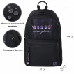 Рюкзак Brauberg Fashion City потайной карман, Moon, черный, 44х31х16 см, 270807