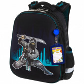 Ранец Юнландия Extra с дополнительным объемом, 2 отделения, Black ninja, 38x29x18 см, 271380