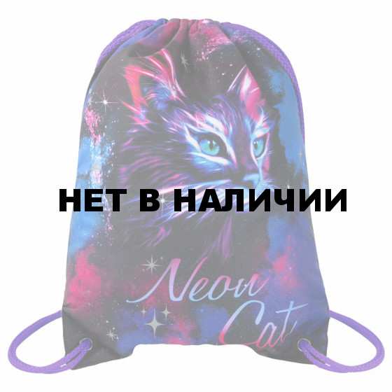 Мешок для обуви Brauberg Premium, светоотражайка, 43х33 см, Neon cat, 271621