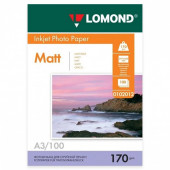 Фотобумага матовая A3 170 г/м2 двусторонняя 100 листов Lomond 0102012