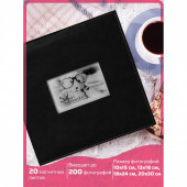Фотоальбом Brauberg Premium Black 20 магнитных листов 30х32 см под кожу черный 391186