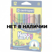 Ручки капиллярные линеры 12 ЦВЕТОВ CENTROPEN Happy Liner 0,3 мм, 143684 (1)