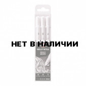 Ручки гелевые БЕЛЫЕ SAKURA Япония Gelly Roll 3 штуки узел 0,5/0,8/1 мм POXPGBWH3C 144071 (1)