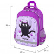 Рюкзак ПИФАГОР SCHOOL 1 отделение 3 кармана Falling cat 38x28х14 см 272082 (1)