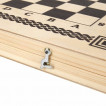 Шахматы шашки нарды 3 в 1 деревянные глянцевые доска 40х40 см ЗОЛОТАЯ СКАЗКА 665364 (1)
