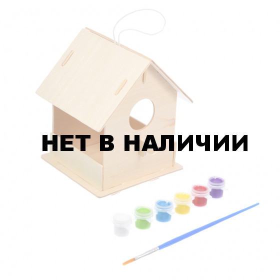 Кормушка для птиц сборная с красками и кисточкой Blumen Haus 65708