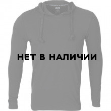 Футболка L/S stretch с капюшоном черная